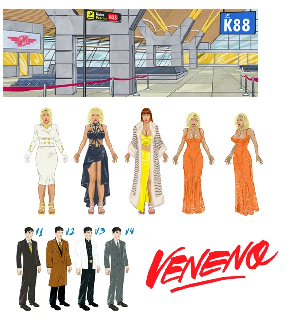 Veneno · diseño de personajes